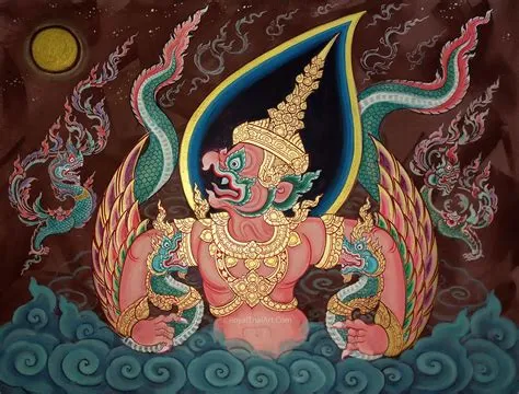 The Garuda on a Lotus Flower! A Masterful Depiction of Majesty and Divine Protection in Eighth-Century Thai Art